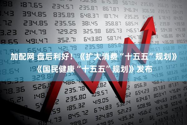 加配网 盘后利好！《扩大消费“十五五”规划》《国民健康“十五五”规划》发布